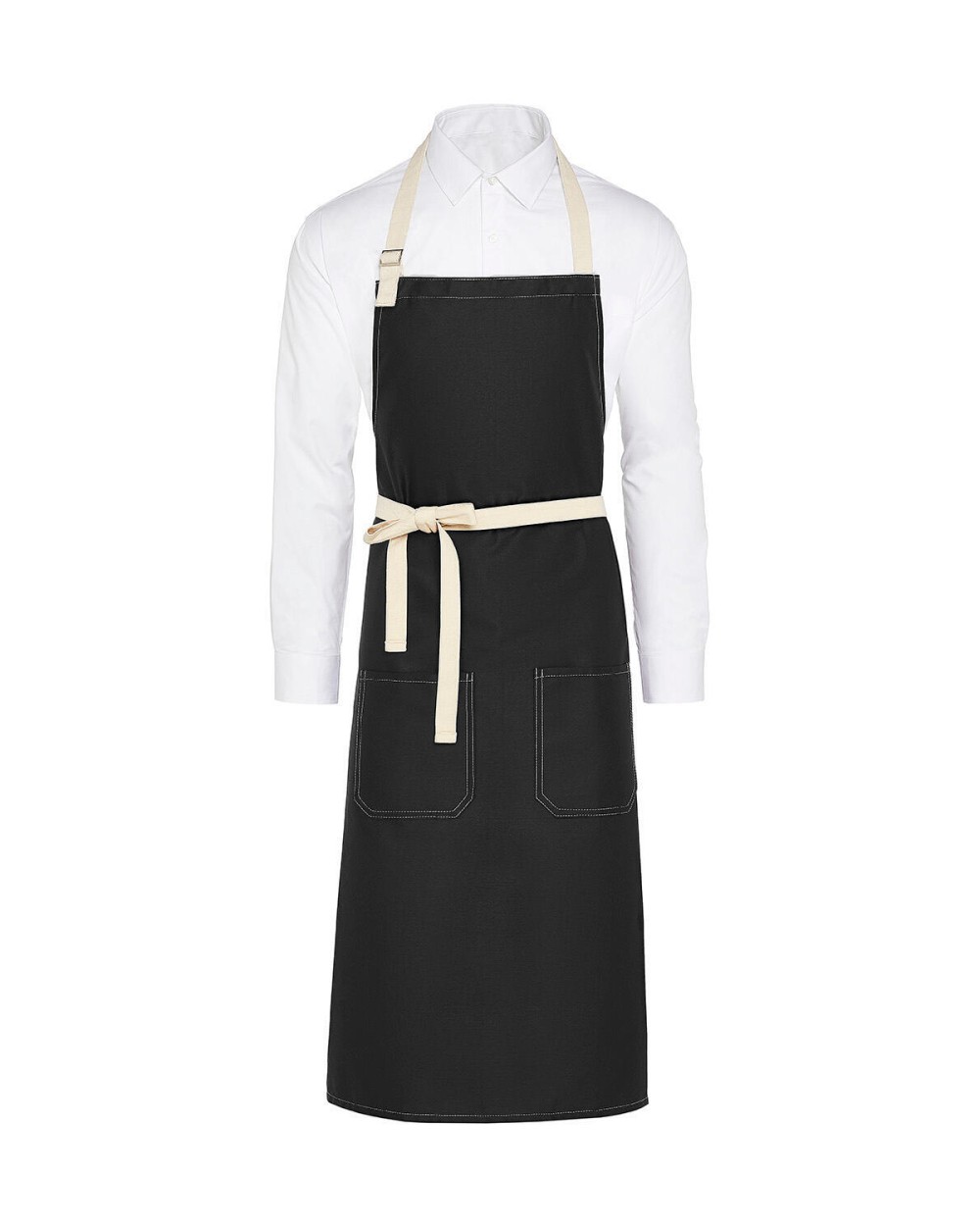 Schorten SG CLOTHING SANTORINI - Contrasted Bib Apron with Pocket voor bedrukking &amp; borduring