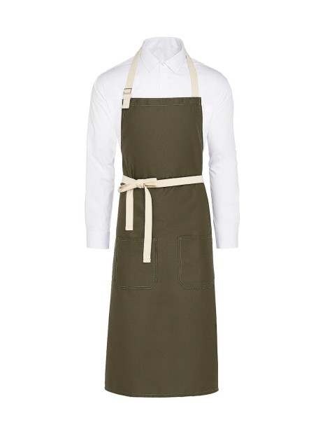SG CLOTHING SANTORINI - Contrasted Bib Apron with Pocket /api/colors/fdddca6f-398d-4e63-8ae9-29e568f5cfd2 personnalisable