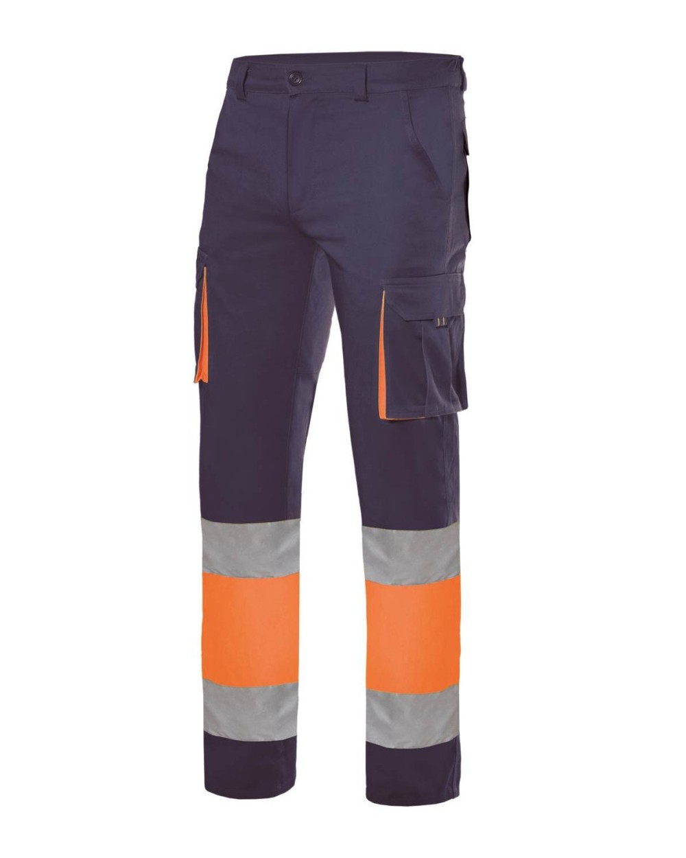 VELILLA TWO-TONE HIGH VISIBILITY MULTI-POCKET STRETCH TROUSERS Hosen personalisierbar