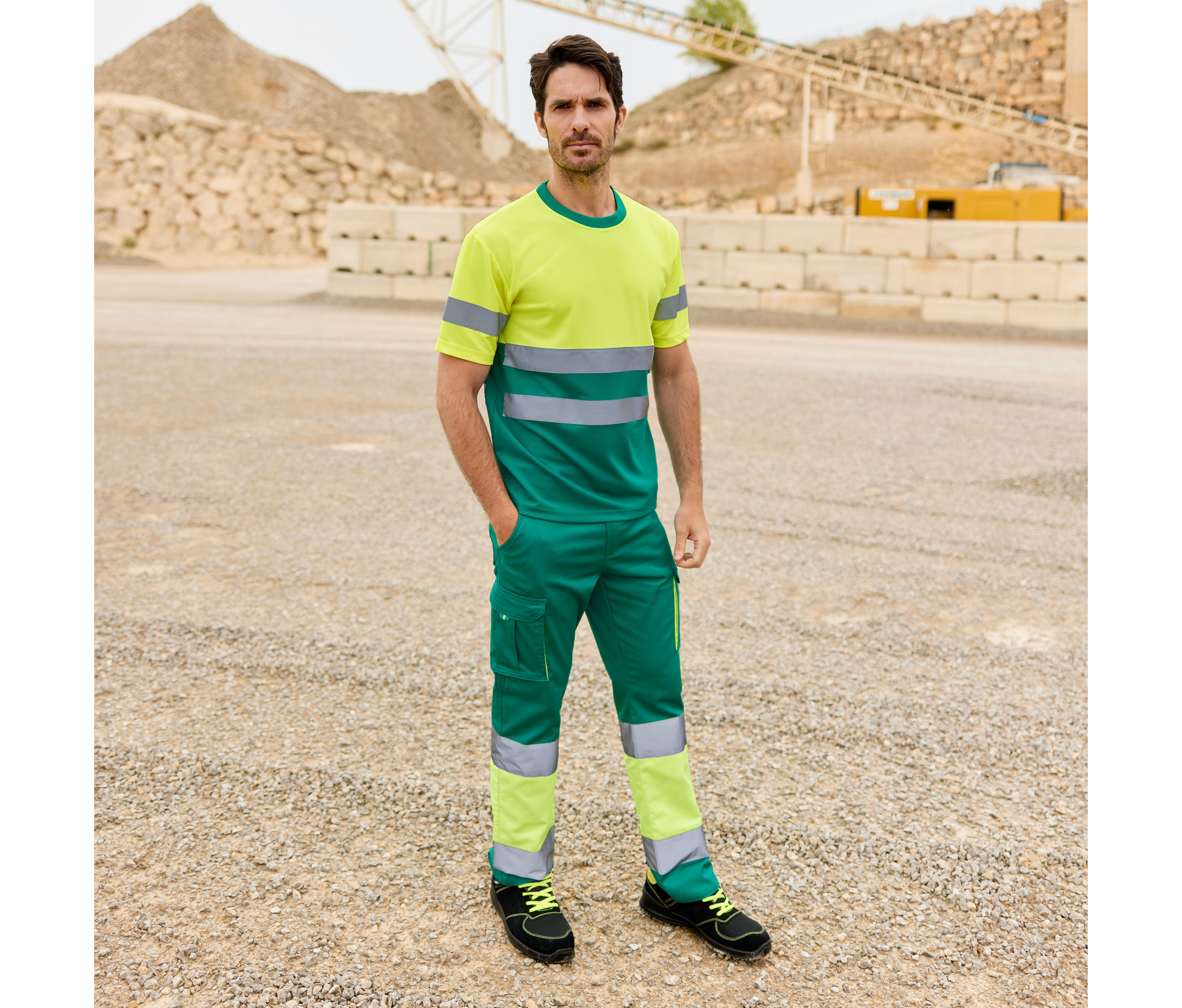 Broeken VELILLA TWO-TONE HIGH VISIBILITY MULTI-POCKET STRETCH TROUSERS voor bedrukking &amp; borduring