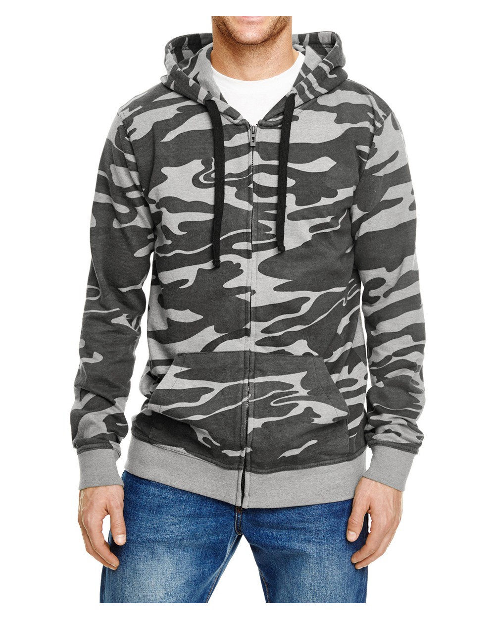 BURNSIDE Full Zip Camo Hooded Sweat Jacket Sweatshirts personalisierbar