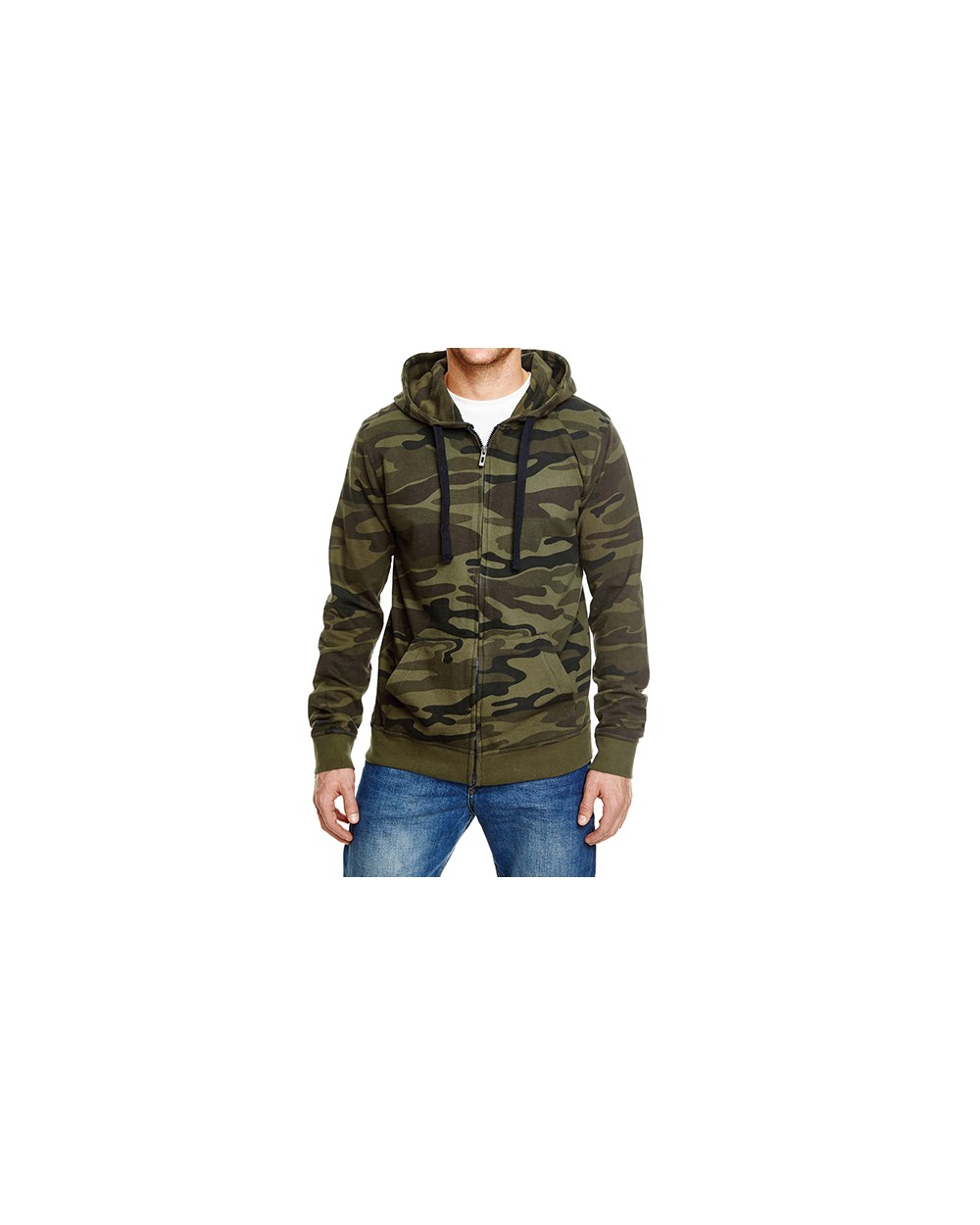 BURNSIDE Full Zip Camo Hooded Sweat Jacket Sweatshirts personalisierbar