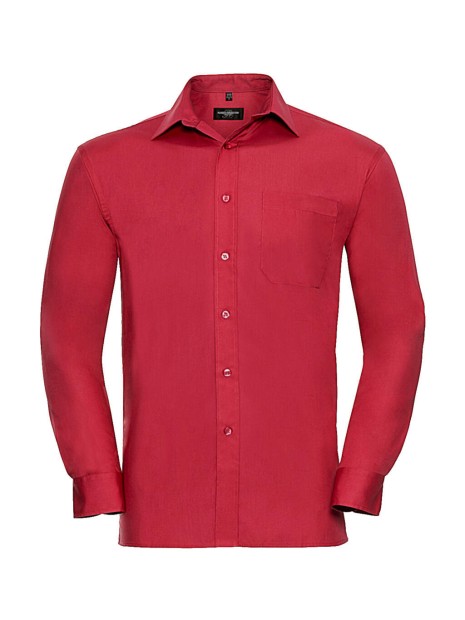 RUSSELL Chemise homme popeline pur coton manches longues /api/colors/f7def30f-cf00-4a4e-8048-9f030f6d3017 personnalisable