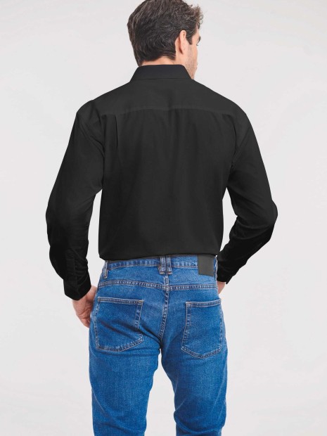 Chemises à personnaliser RUSSELL Chemise homme popeline pur coton manches longues 