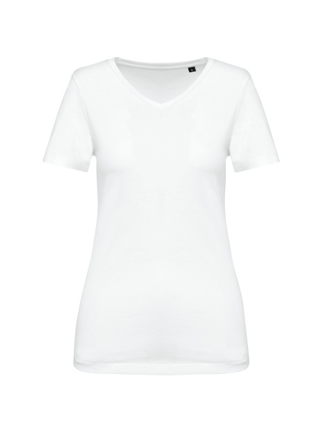 KARIBAN T-shirt Supima® col V manches courtes femme /api/colors/7a92cd2d-10d2-40b4-928b-296bb7487506 personnalisable
