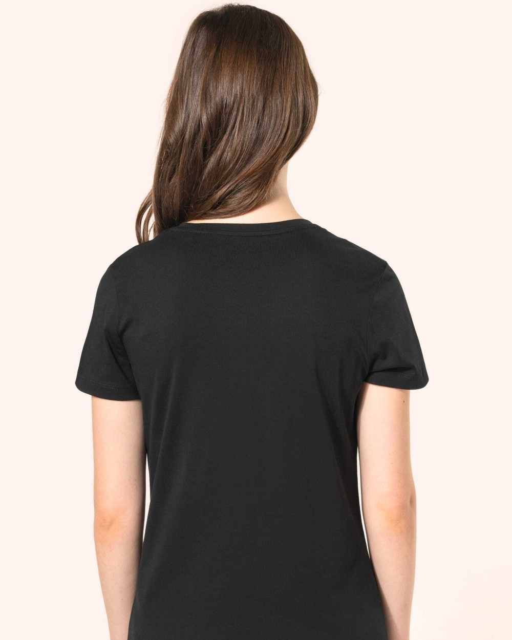 KARIBAN Supima® Damen-T-Shirt mit V-Ausschnitt und kurzen Ärmeln T-Shirts personalisierbar