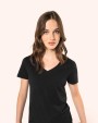T-shirts KARIBAN Supima® dames-T-shirt V-hals korte mouwen voor bedrukking &amp; borduring