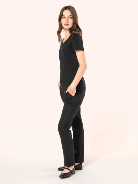 T-Shirts à personnaliser KARIBAN T-shirt Supima® col V manches courtes femme 