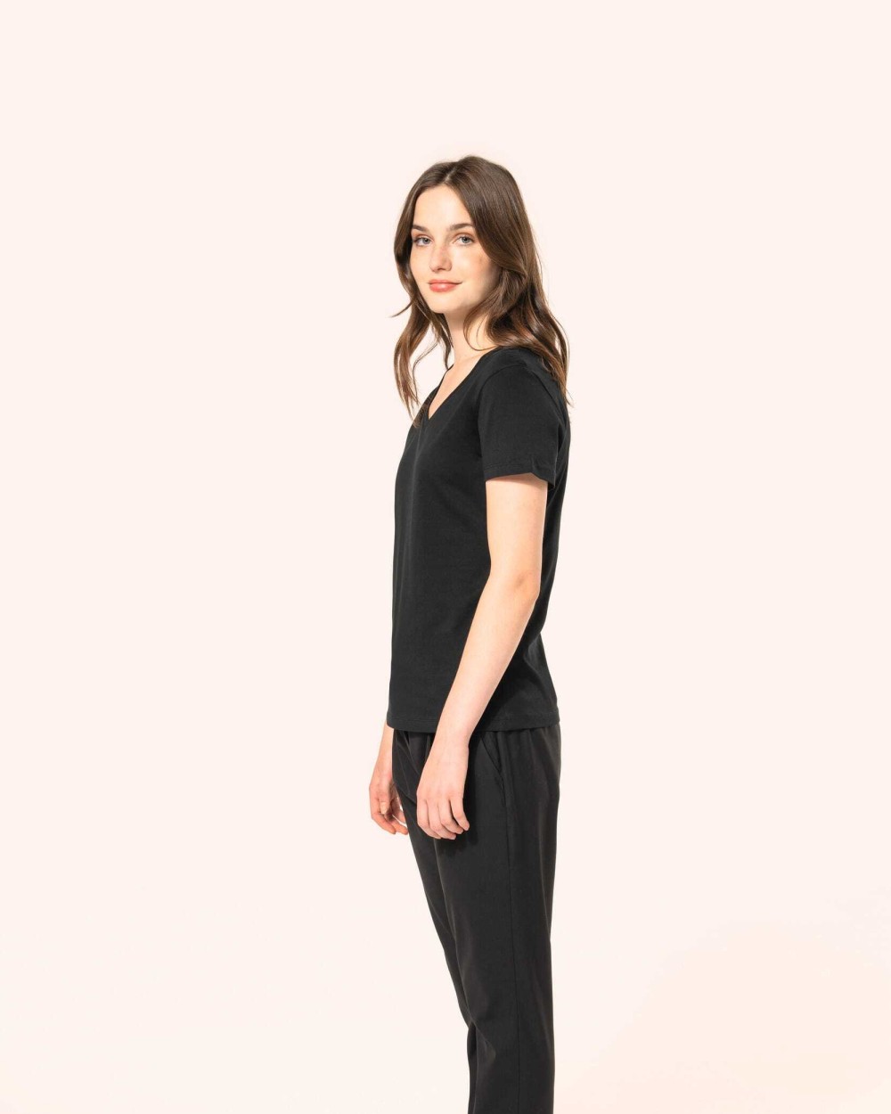 T-Shirts personnalisable KARIBAN T-shirt Supima® col V manches courtes femme