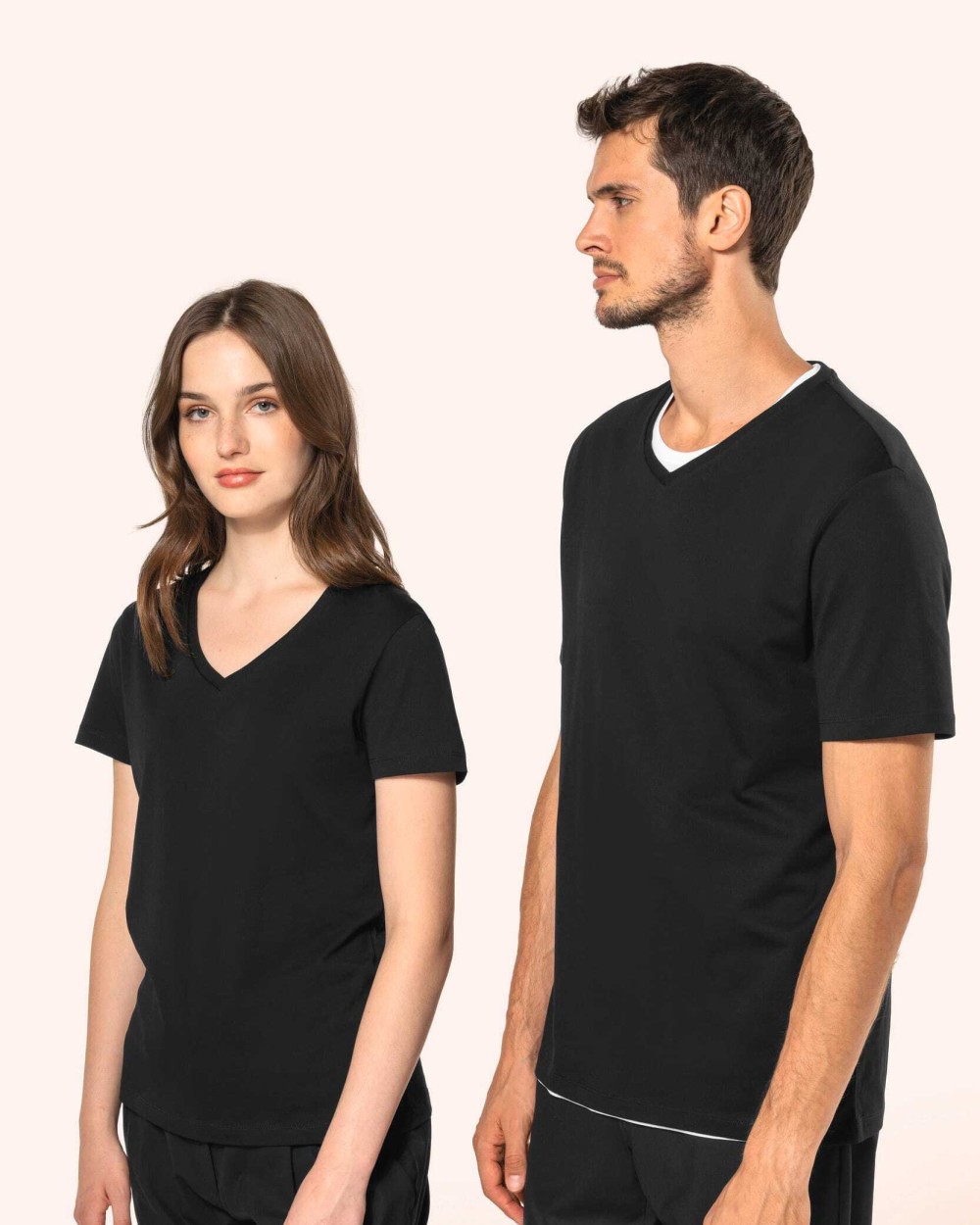 T-Shirts personnalisable KARIBAN T-shirt Supima® col V manches courtes femme