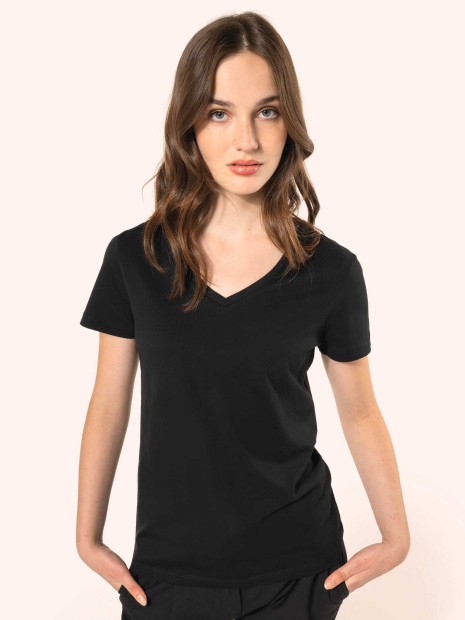 T-Shirts à personnaliser KARIBAN T-shirt Supima® col V manches courtes femme 