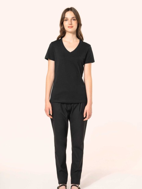 T-Shirts à personnaliser KARIBAN T-shirt Supima® col V manches courtes femme 