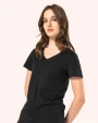 KARIBAN Supima® Damen-T-Shirt mit V-Ausschnitt und kurzen Ärmeln T-Shirts personalisierbar