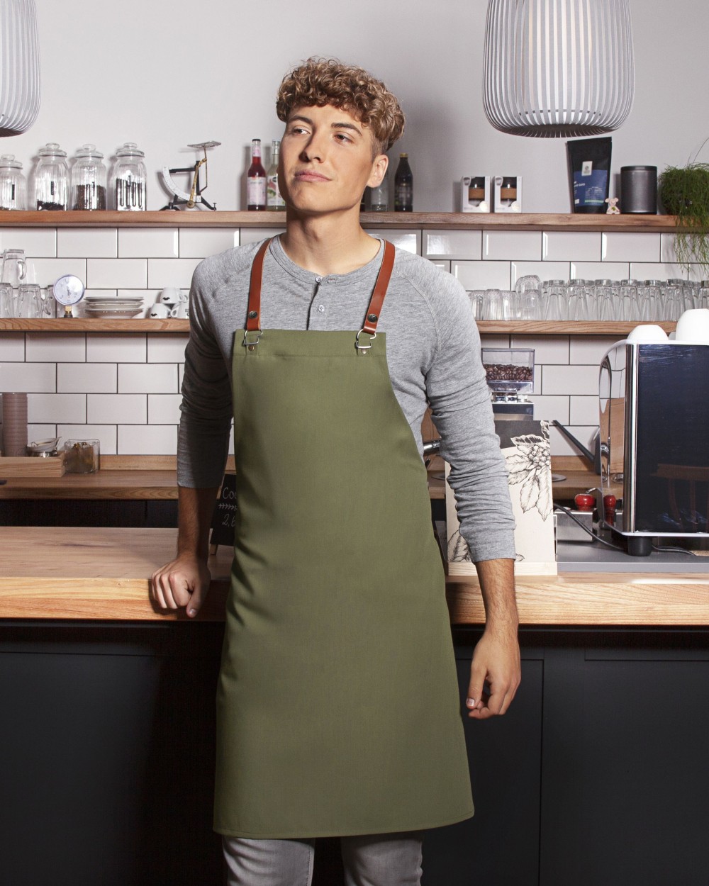 Schorten KARLOWSKY BIB APRON GREEN-GENERATION voor bedrukking &amp; borduring