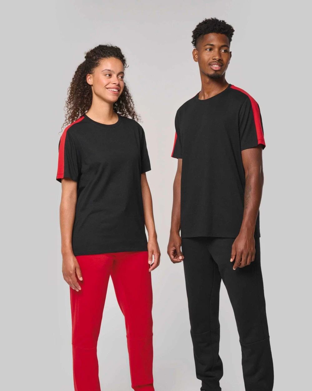T-shirts PROACT Uniseks tweekleurig teamwear T-shirt voor bedrukking &amp; borduring