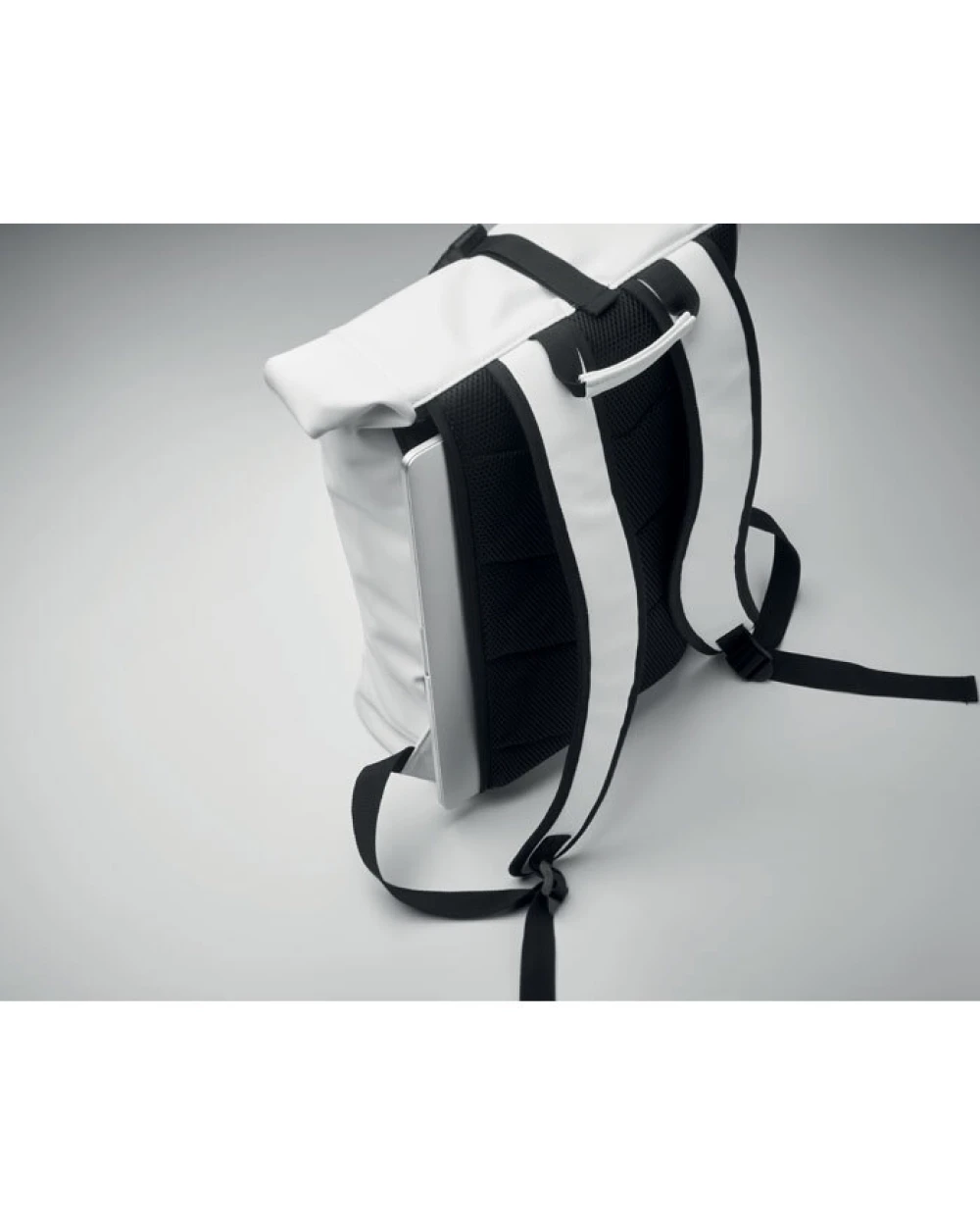 4DO 15" Rolltop-Rucksack PU Taschen personalisierbar