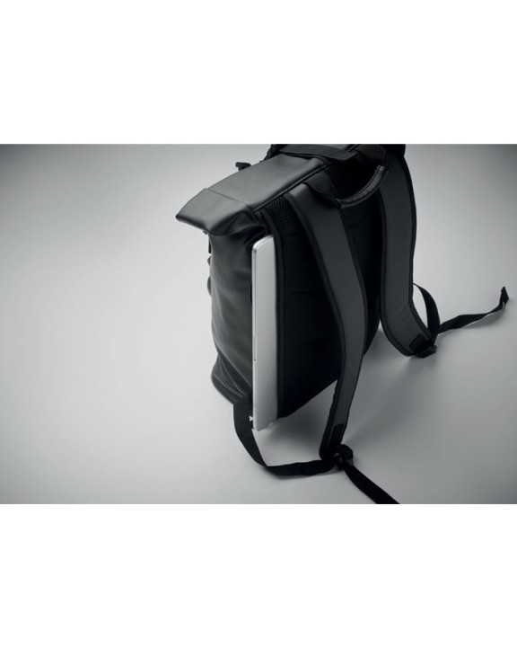 4DO 15" Rolltop-Rucksack PU Taschen personalisierbar