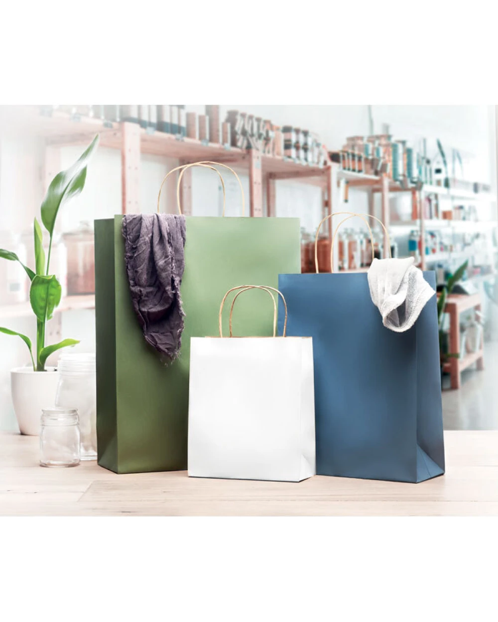 Tassen & Zakken 4DO Kleine papieren geschenktas voor bedrukking &amp; borduring