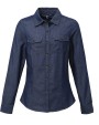 PREMIER Ladies Jeans Stitch Denim Shirt Hemden personalisierbar