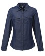 PREMIER Ladies Jeans Stitch Denim Shirt Hemden personalisierbar