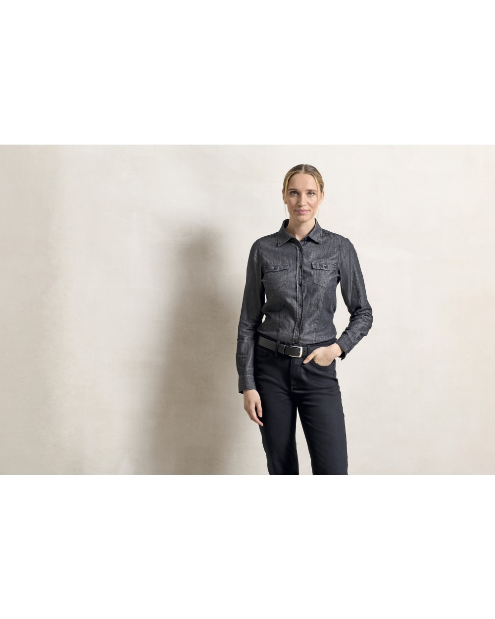 Hemden PREMIER Ladies` Jeans Stitch Denim Shirt voor bedrukking &amp; borduring