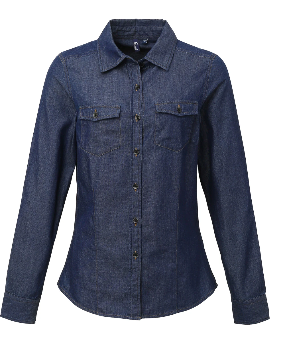 PREMIER Ladies Jeans Stitch Denim Shirt Hemden personalisierbar