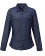 PREMIER Ladies Jeans Stitch Denim Shirt Hemden personalisierbar