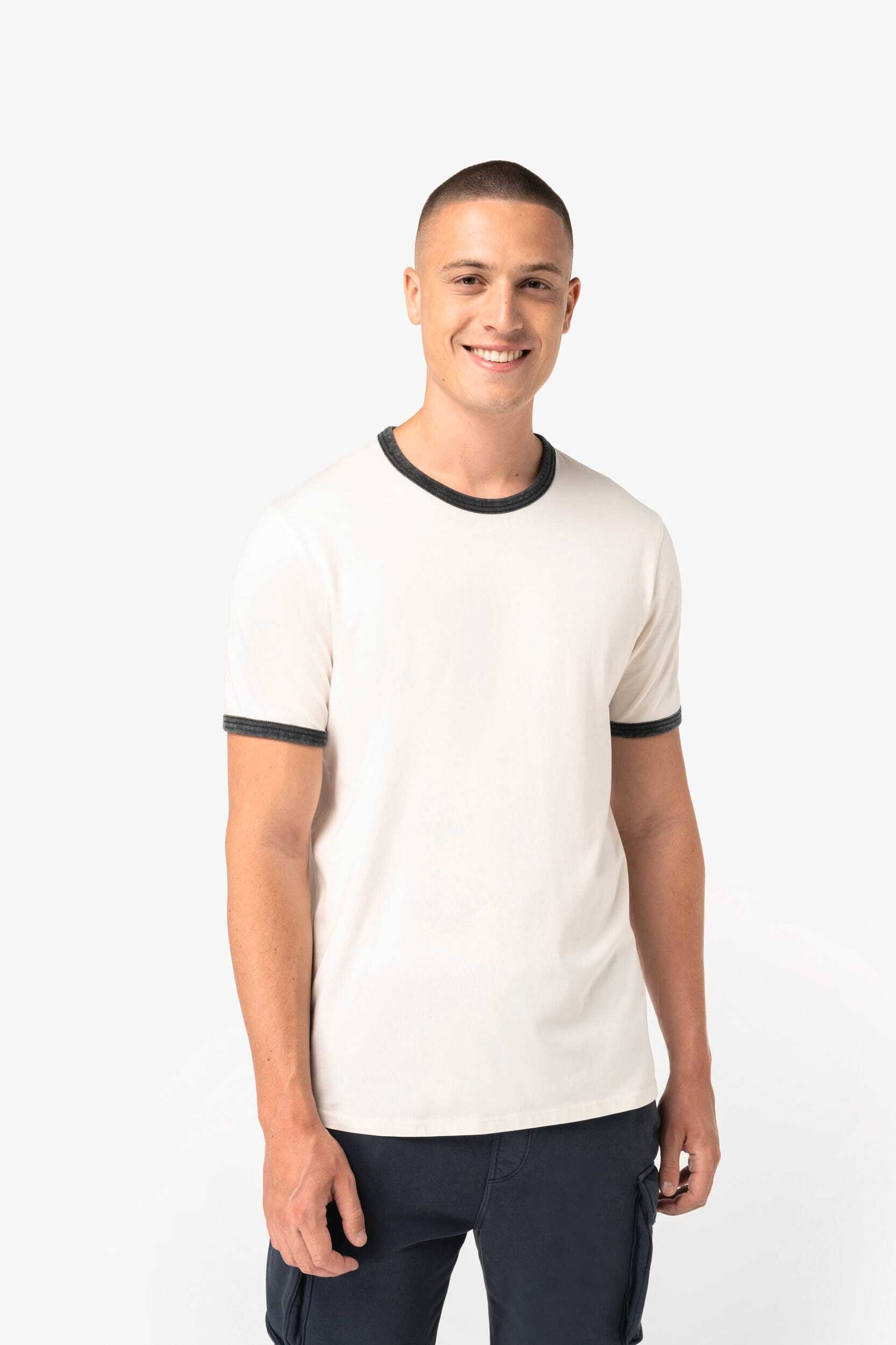 T-Shirts personnalisable NATIVE SPIRIT T-shirt ringer écoresponsable à bords contrastés effet délavé homme