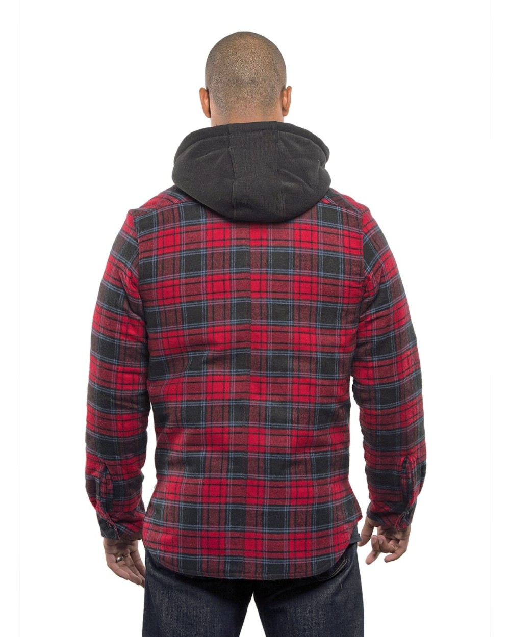 Vestes personnalisable BURNSIDE Men´s Flannel Jacket With Sherpa Hoodie