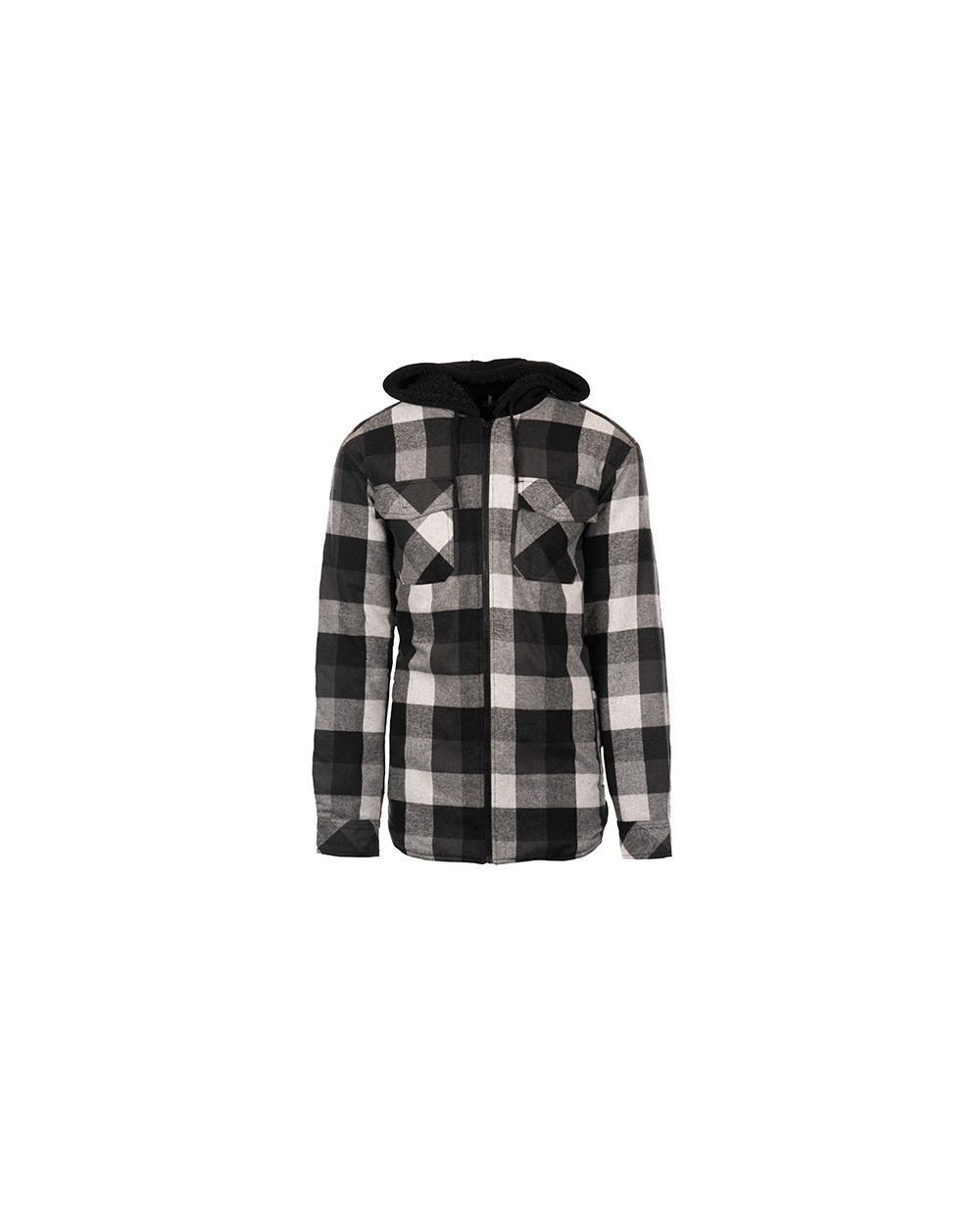 Jassen BURNSIDE Men´s Flannel Jacket With Sherpa Hoodie voor bedrukking &amp; borduring