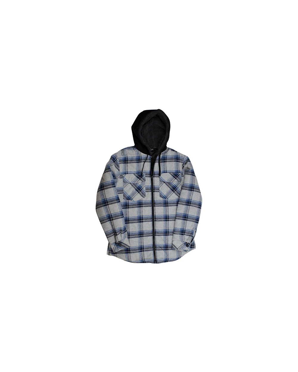 Jassen BURNSIDE Men´s Flannel Jacket With Sherpa Hoodie voor bedrukking &amp; borduring
