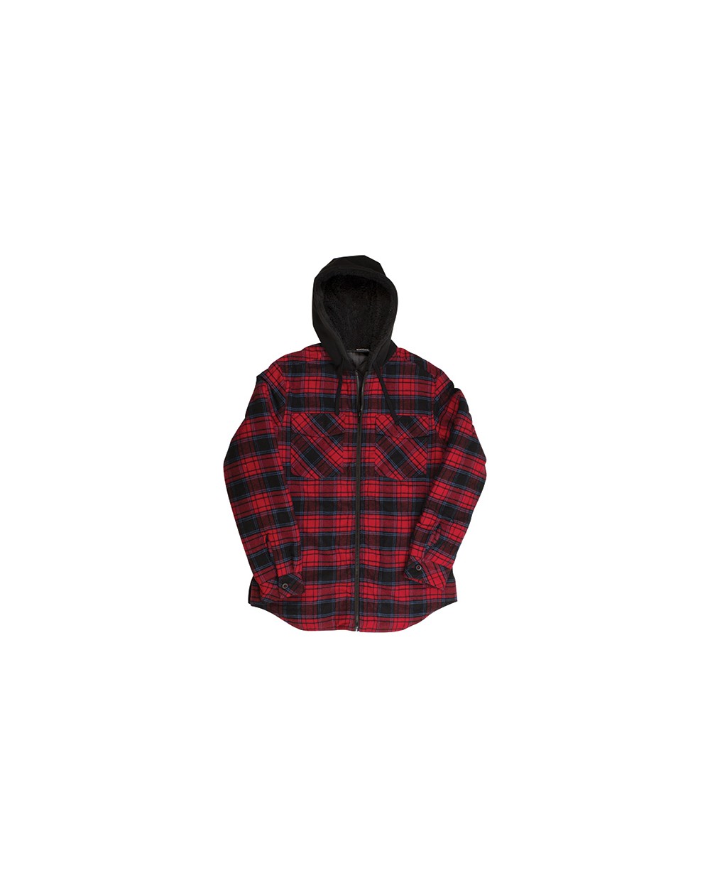 BURNSIDE Men´s Flannel Jacket With Sherpa Hoodie Jacken personalisierbar