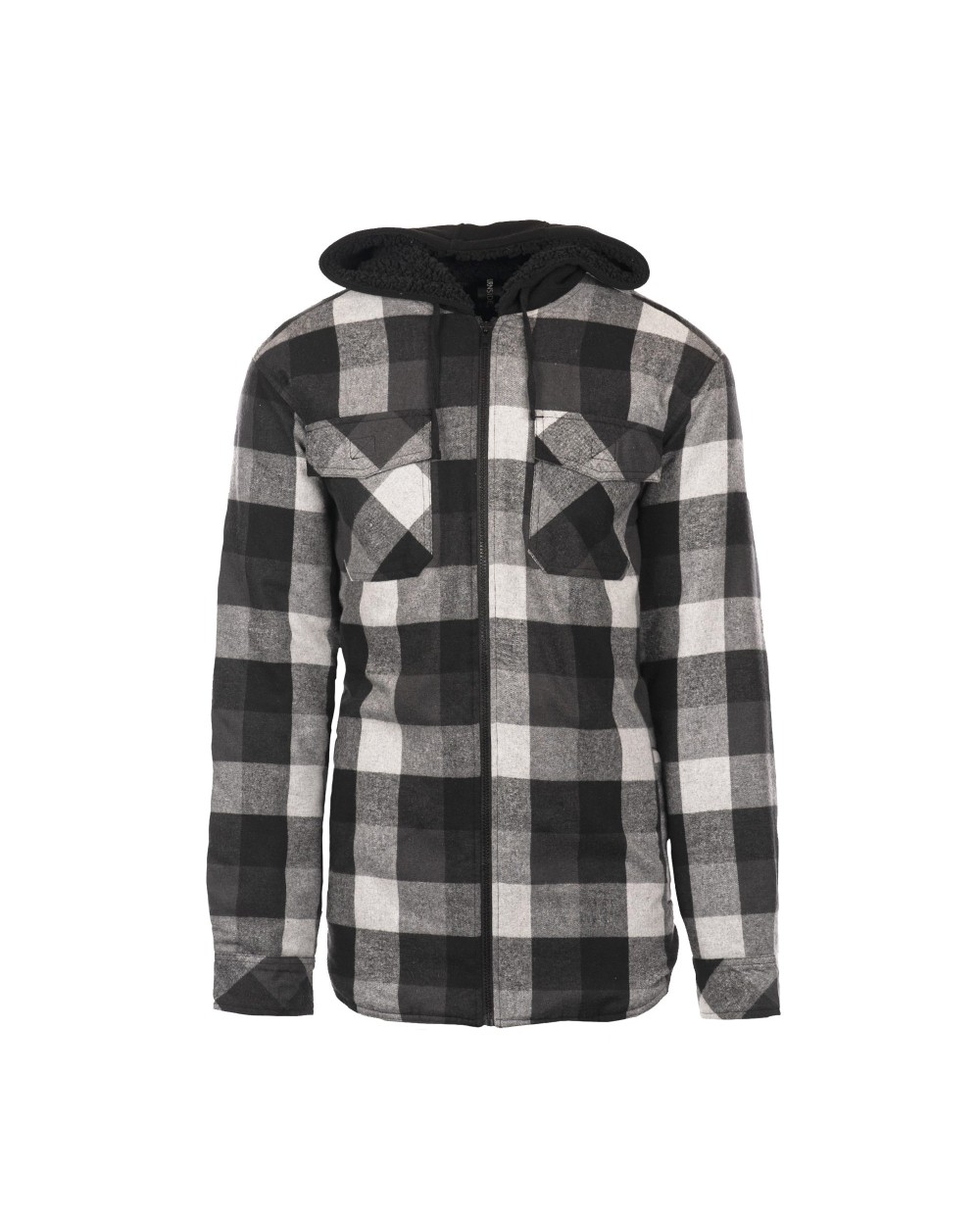 Vestes personnalisable BURNSIDE Men´s Flannel Jacket With Sherpa Hoodie