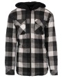 Jassen BURNSIDE Men´s Flannel Jacket With Sherpa Hoodie voor bedrukking &amp; borduring