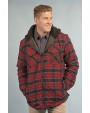 Jassen BURNSIDE Men´s Flannel Jacket With Sherpa Hoodie voor bedrukking &amp; borduring