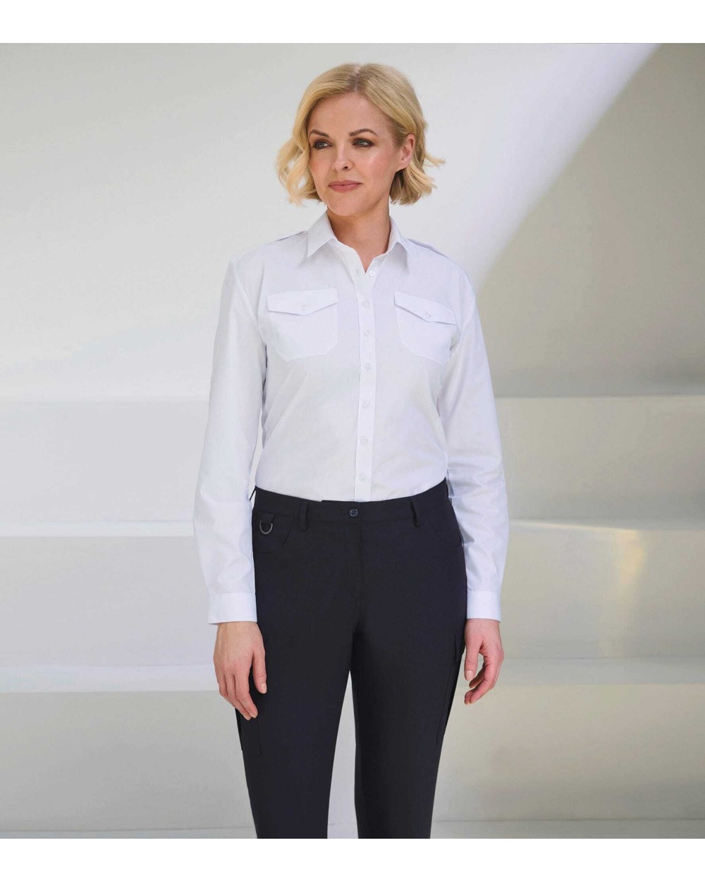 Hemden BROOK TAVERNER Dames pilotenblouse met lange mouwen voor bedrukking &amp; borduring