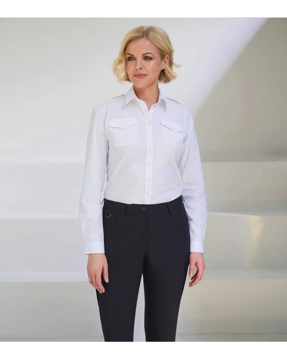 Hemden BROOK TAVERNER Dames pilotenblouse met lange mouwen voor bedrukking &amp; borduring