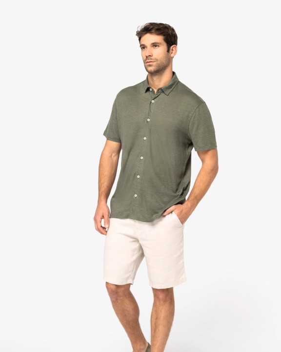 Chemises personnalisable SPASSO Chemise à manches courtes en lin homme