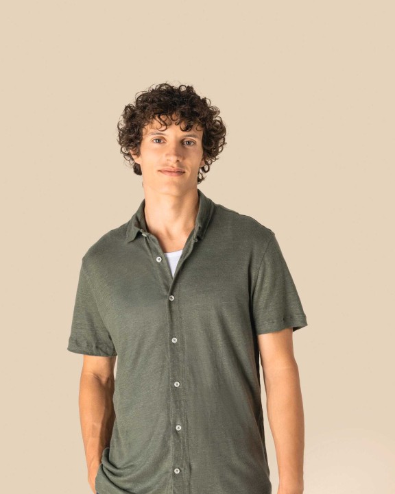 Chemises personnalisable SPASSO Chemise à manches courtes en lin homme