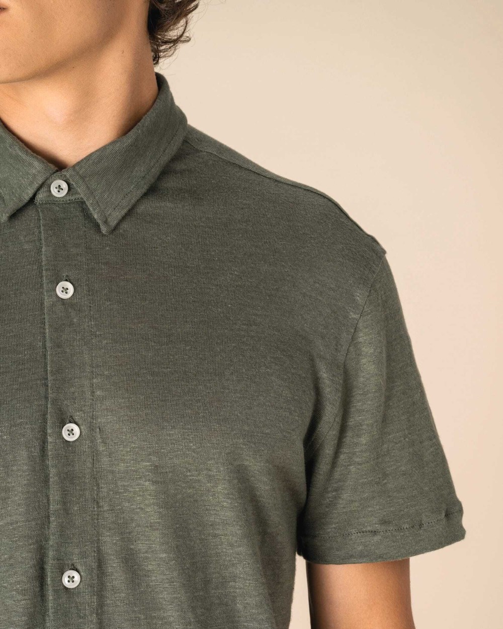 Chemises personnalisable SPASSO Chemise à manches courtes en lin homme