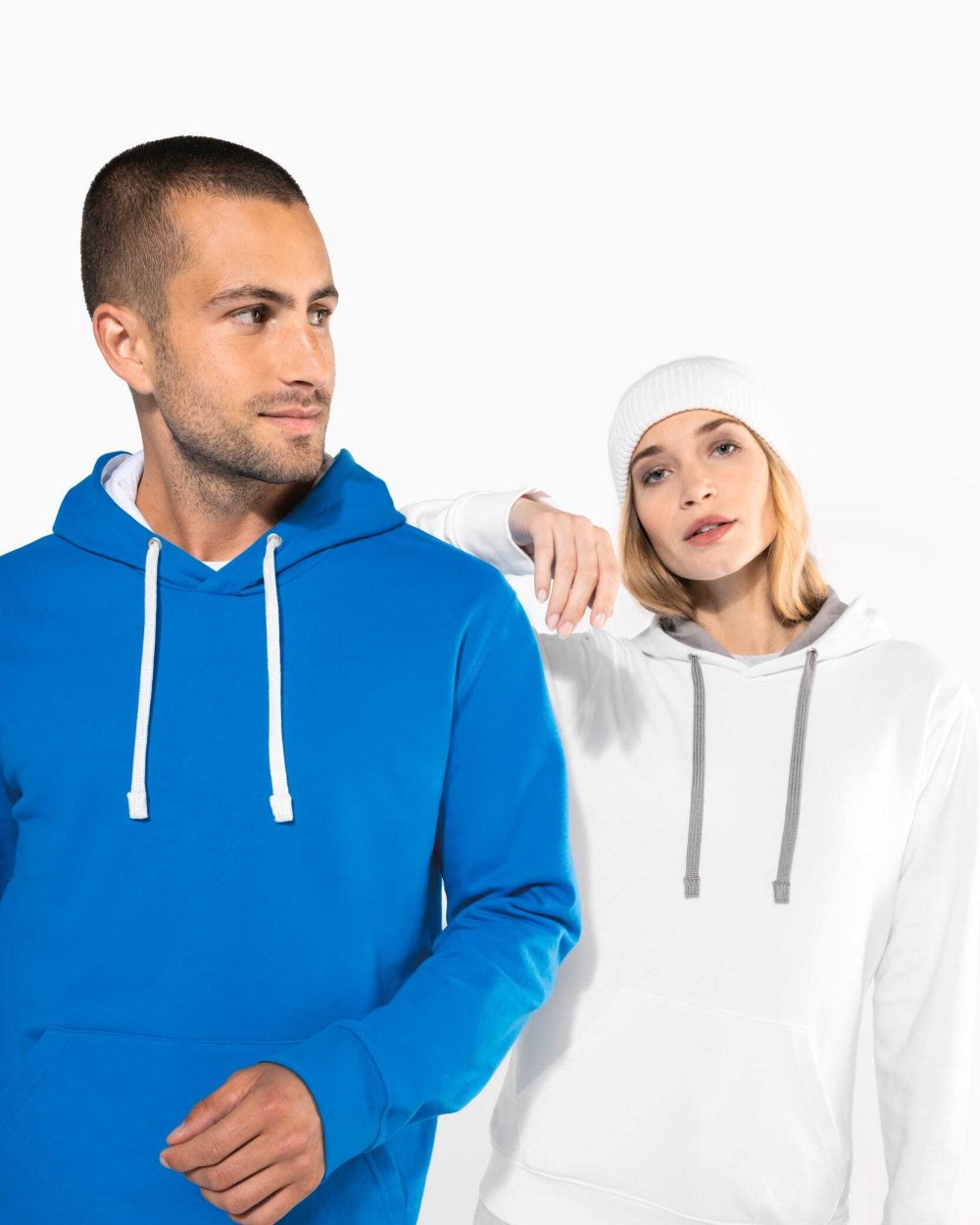 Sweaters & hoodies KARIBAN Sweater met contrasterende capuchon voor bedrukking &amp; borduring