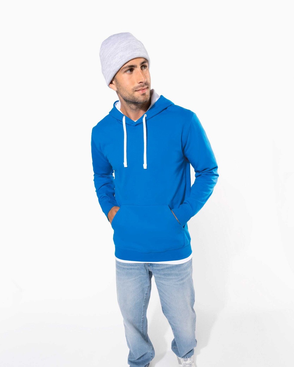 KARIBAN Herren-kapuzensweatshirt bicolor Sweatshirts personalisierbar