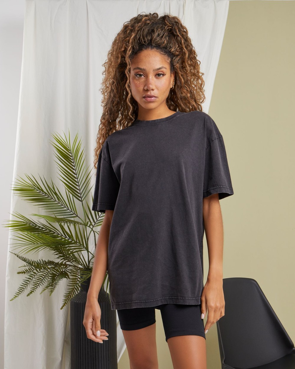 T-Shirts personnalisable BUILD YOUR BRAND LADIES OVERSIZED ACID WASH TEE