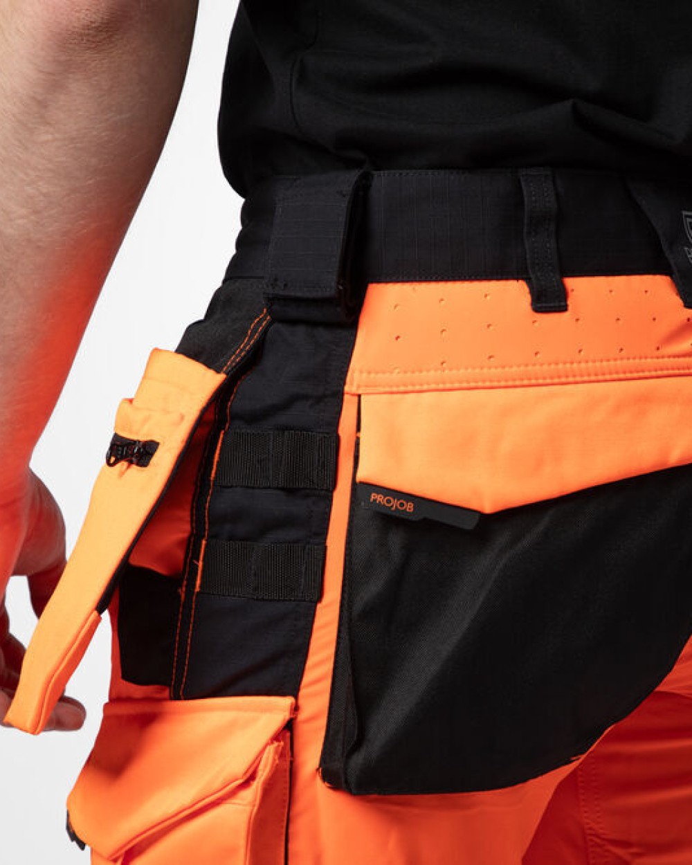 Broeken PROJOB 6573 SIGNALISATIESTRETCHBROEK MET KNIEZAKKEN EN SPIJKERZAKKEN EN ISO 20471 KLASSE 2 voor bedrukking &amp; borduring