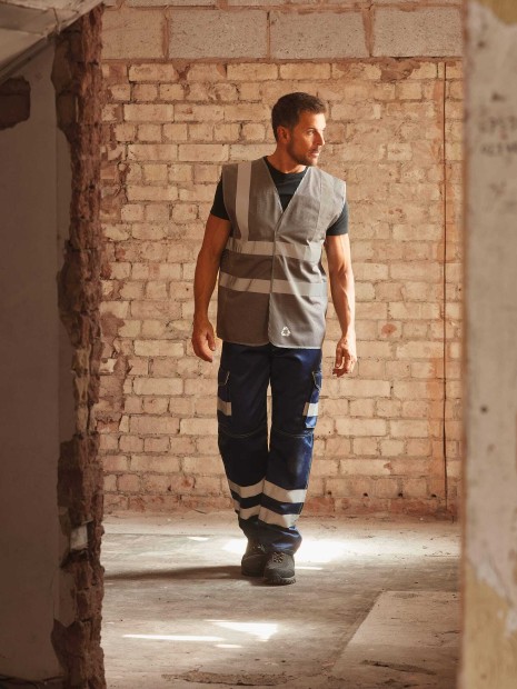 Gilets de sécurité à personnaliser YOKO Gilet haute visibilité à maille ajourée recyclée 