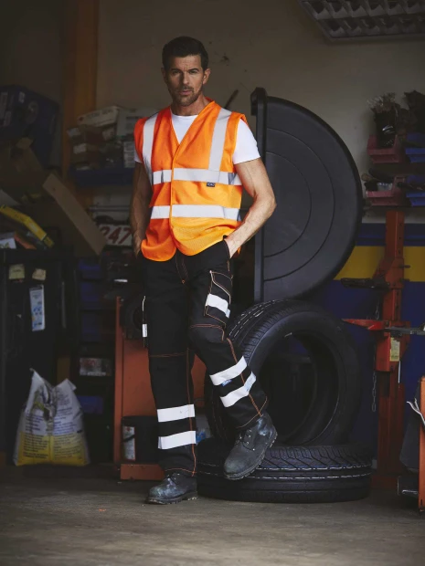 Gilets de sécurité à personnaliser YOKO Gilet haute visibilité à maille ajourée recyclée 