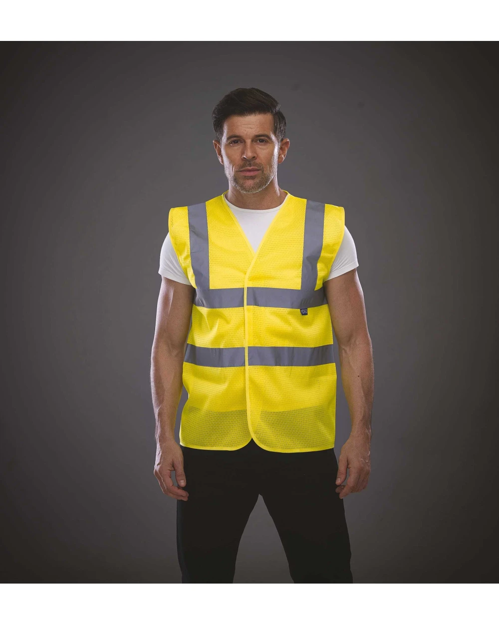 YOKO Hi-Vis recycled Open Mesh Waistcoat Warnwesten personalisierbar
