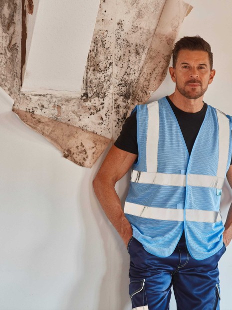 Gilets de sécurité à personnaliser YOKO Gilet haute visibilité à maille ajourée recyclée 