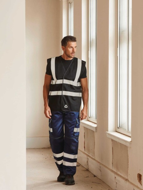 Gilets de sécurité à personnaliser YOKO Gilet haute visibilité à maille ajourée recyclée 