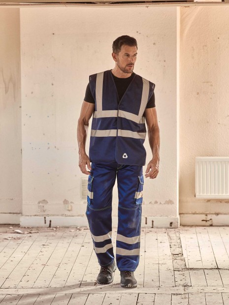 Gilets de sécurité à personnaliser YOKO Gilet haute visibilité à maille ajourée recyclée 